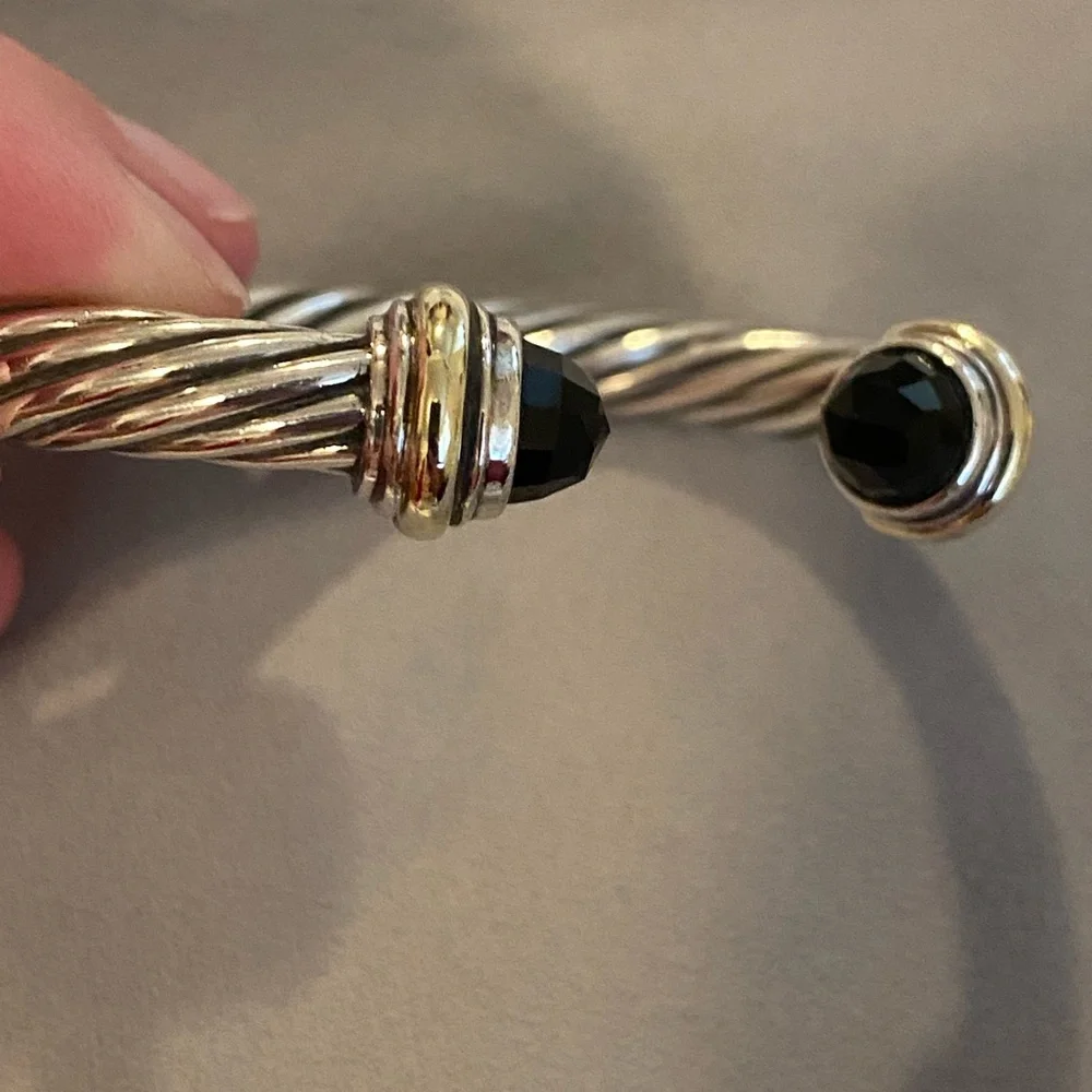 David Yurman 7mm black onyx cable bracelet - Picture 8 of 8
